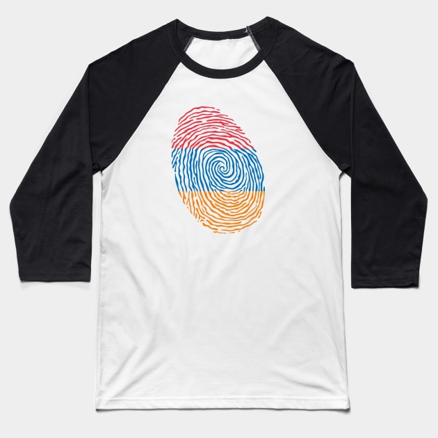 Armenia Fingerprint Baseball T-Shirt by KindlyHarlot